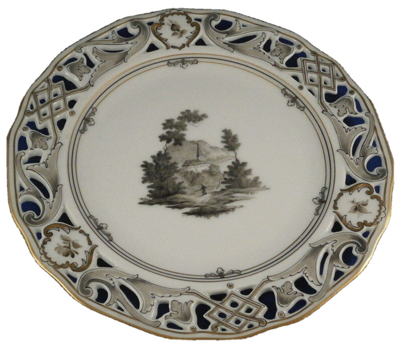 Antique Augarten Vienna Original Scenic Plate Porcelain Porzellan Teller Scene Antique Augarten Vienna Original Scenic Plate Porcelain Porzellan Teller Scene