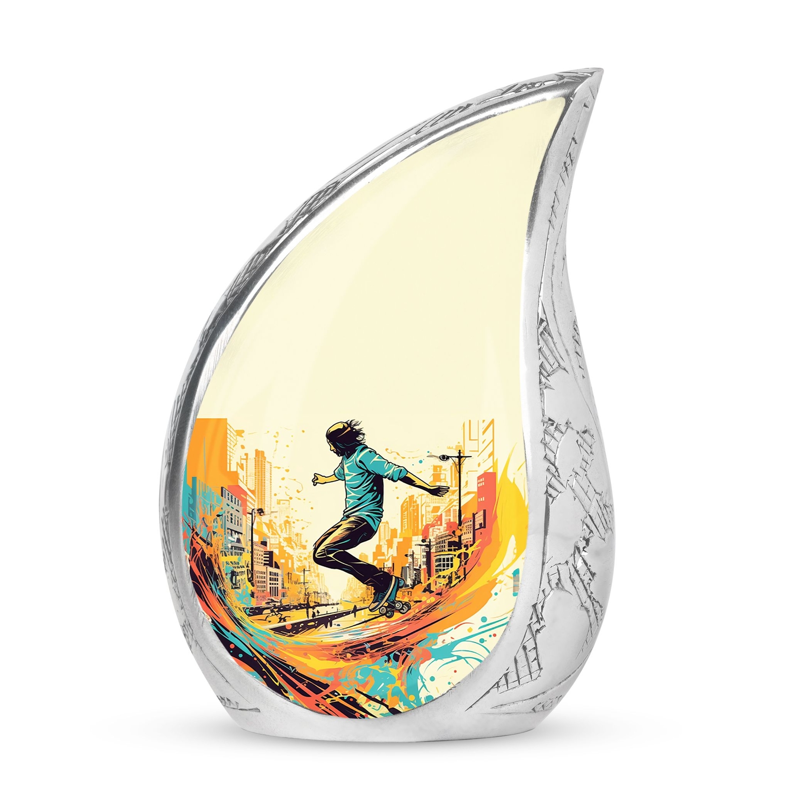 Skateboarder Urn - Cremation Urn For Human Ashes - Small Urns For Human Ashes