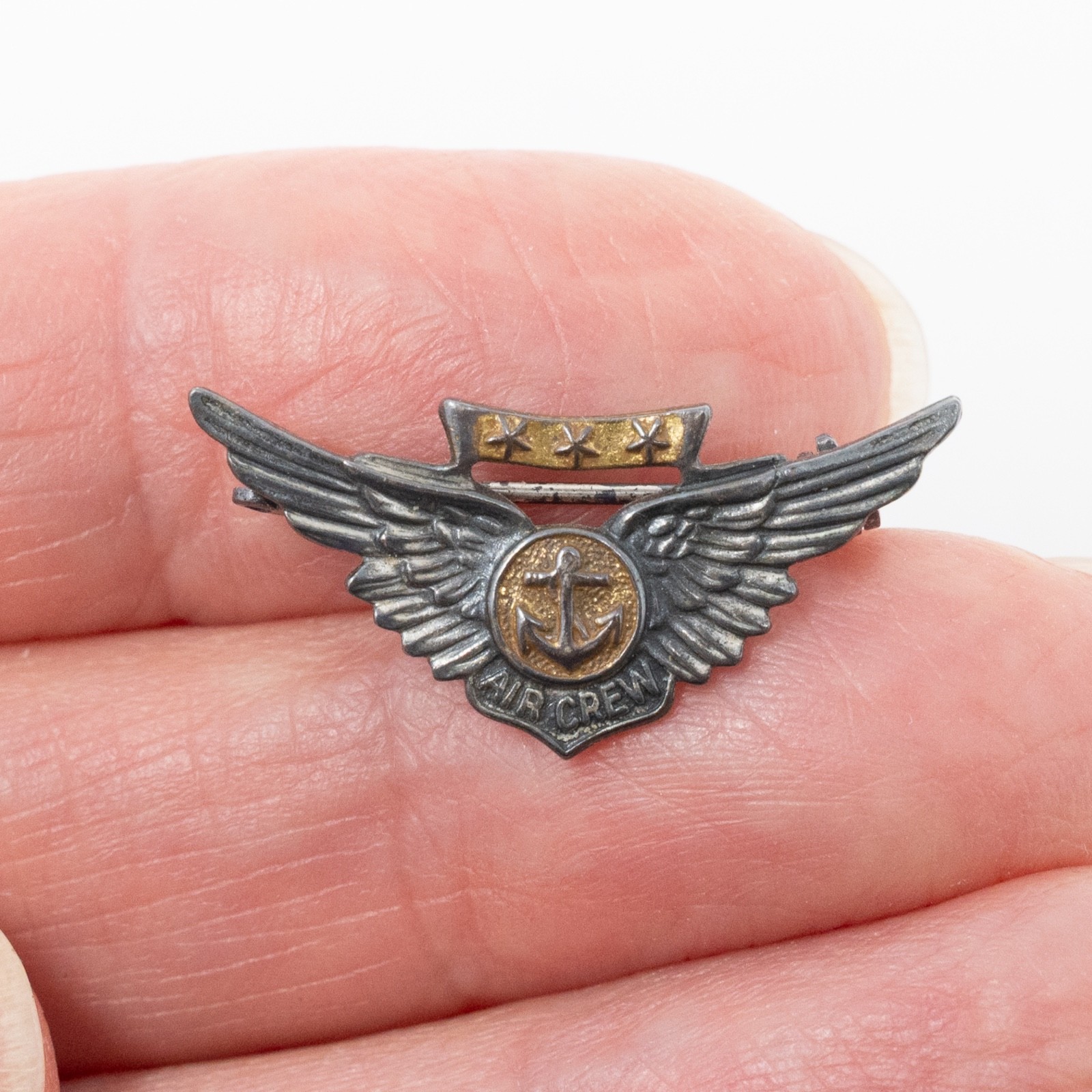 WWII US Navy USMC Combat Aircrew Miniature Wing Hilborn Hamburger Sterling