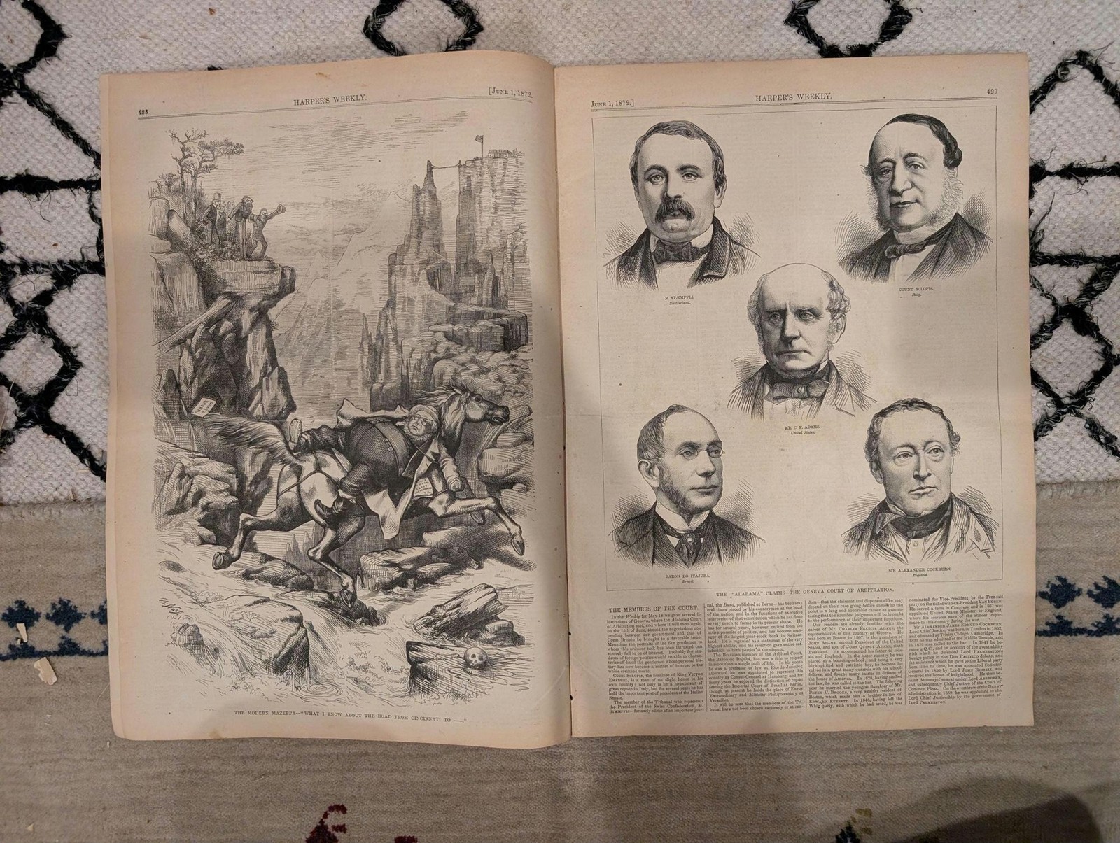 1872 Playing Bocci Rome Harpers Weekly June 01 Thomas Nast Horace Greeley