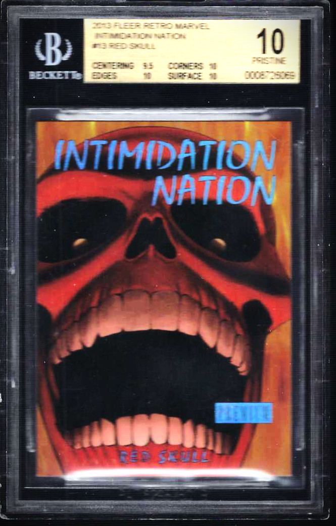2013 Marvel Fleer Retro Red Skull Intimidation Nation BGS 10 Pristine