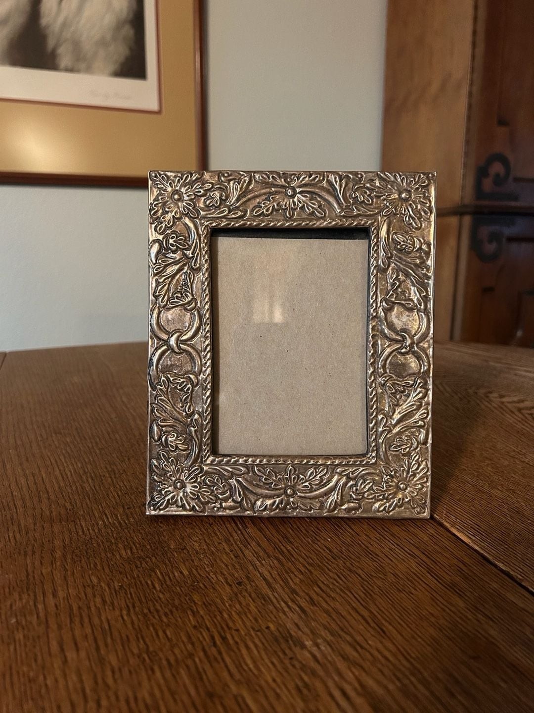 Ornate Vintage Brass Floral Picture Frame Ornate Vintage Brass Floral Picture Frame