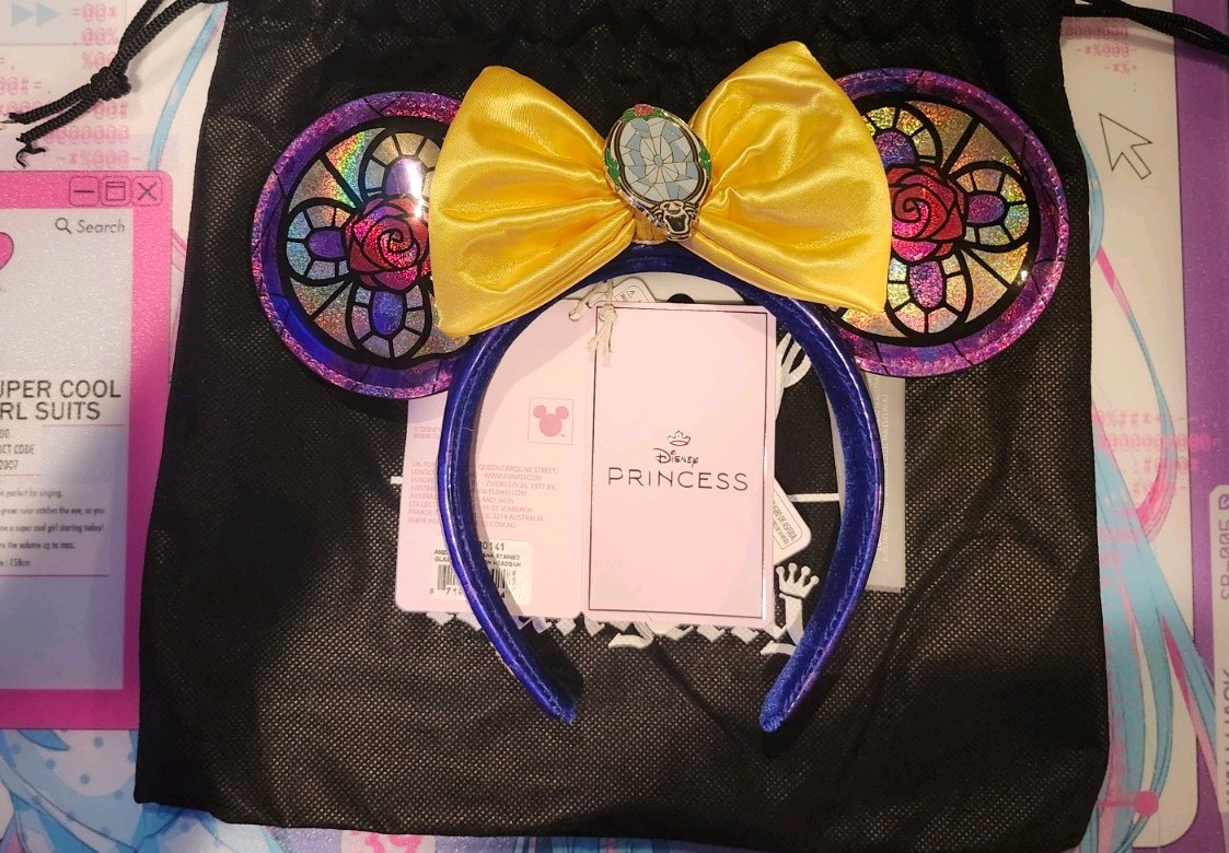 EXCLUSIVE Loungefly Disney Beauty and the Beast Belle Stained Glass Ears NWT