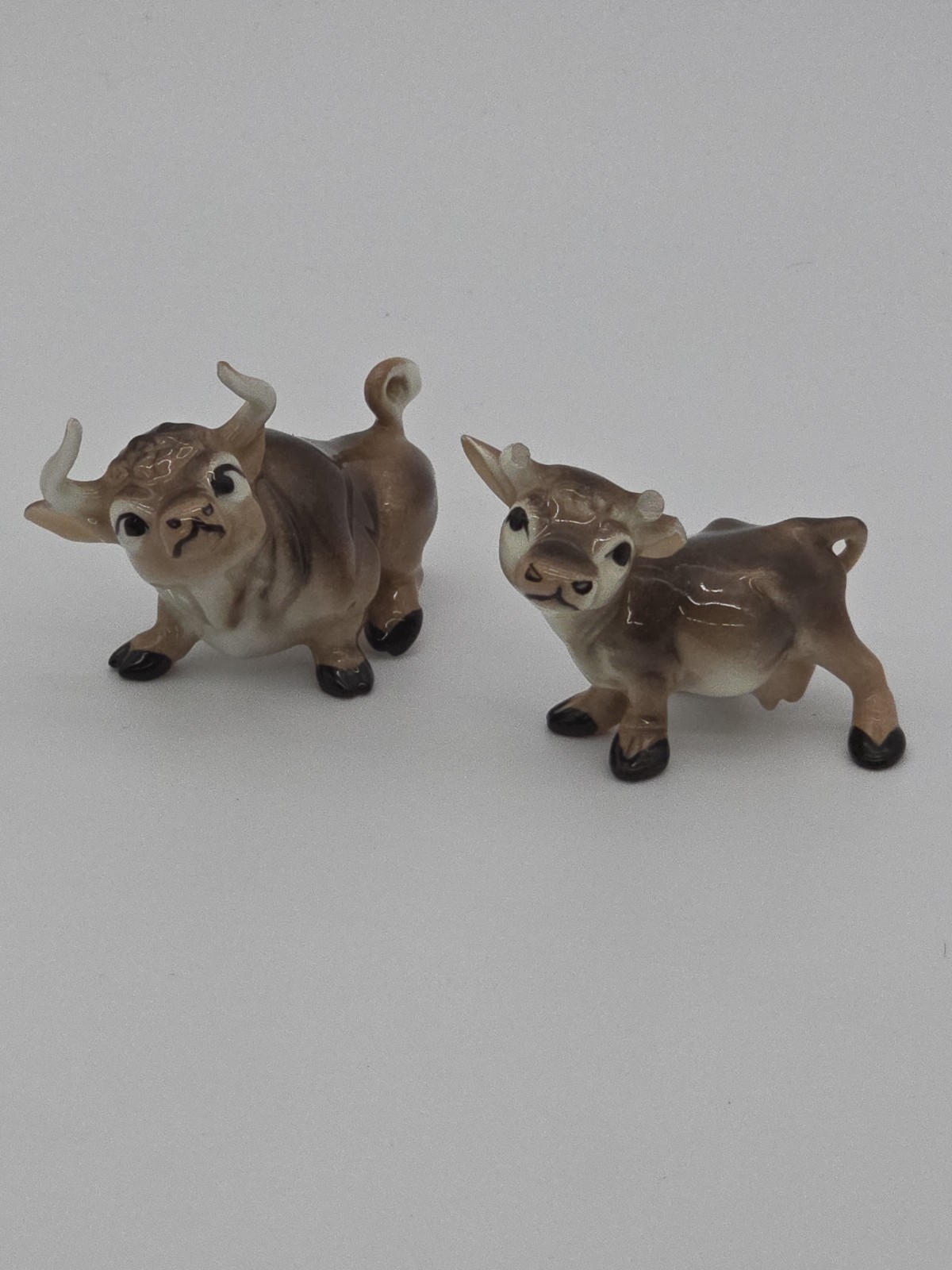 HR Hagen Renaker Miniature Bull/Cow Bone China Figurines Early 1950s SEE PHOTOS