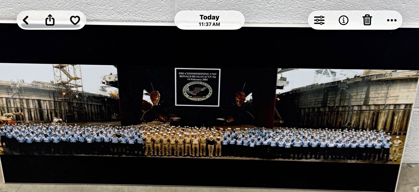 USS Ronald Reagan CVN-76 Pre-Commissioning Unit Photo 14 Feb 2001 Color USS Ronald Reagan CVN-76 Pre-Commissioning Unit Photo 14 Feb 2001 Color