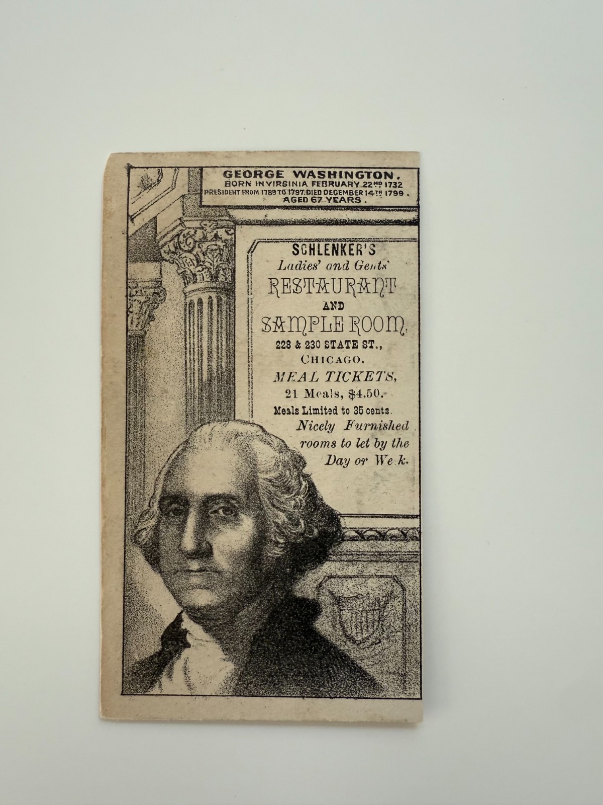 1880's HD2A Trade Card - President George Washington 1880's HD2A Trade Card - President George Washington