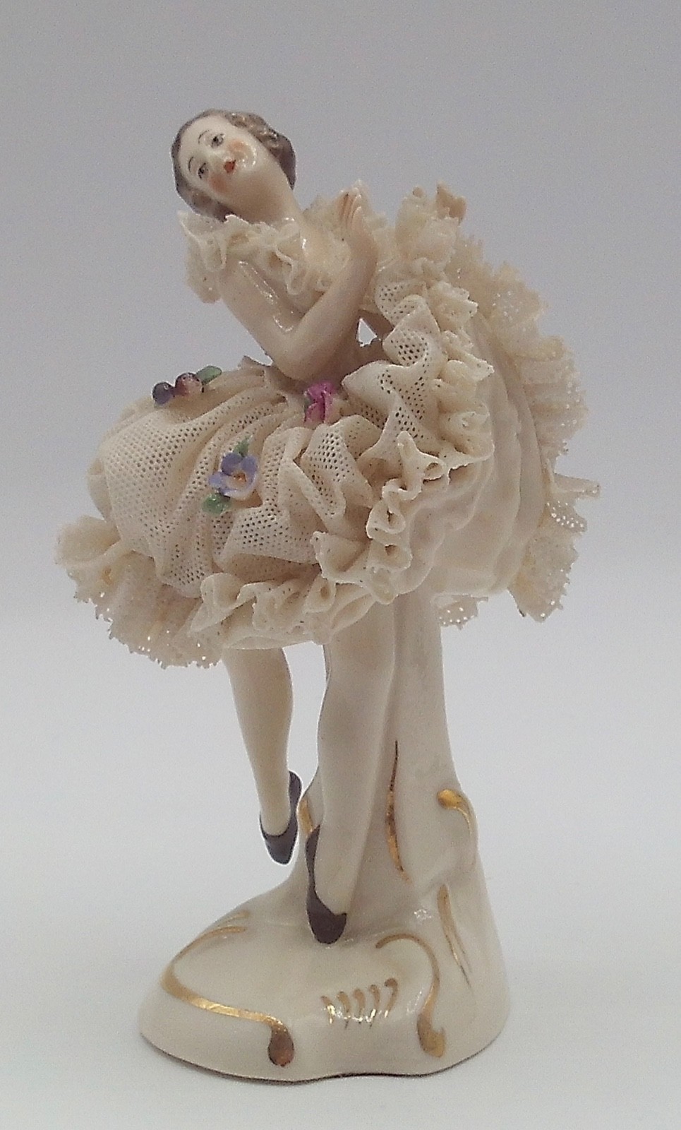Antique Dresden Germany Porcelain Lace Ballerina Figurine 4.75