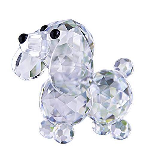 H&D Crystal Cute Dog Figurine Collection Cut Glass Ornament Statue Clear 1*