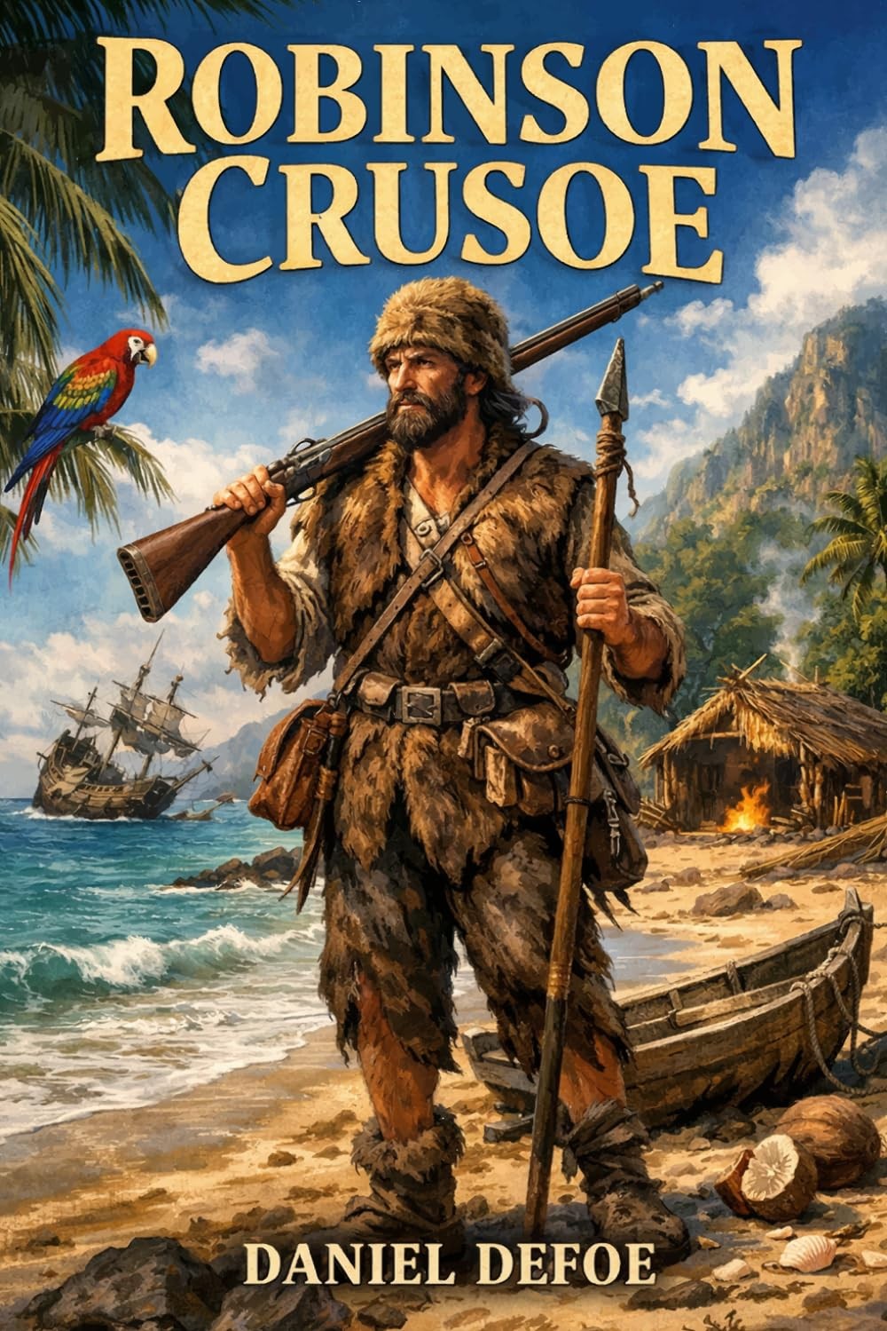 Robinson Crusoe: Unabridged & Illustrated Book by Daniel Defoe