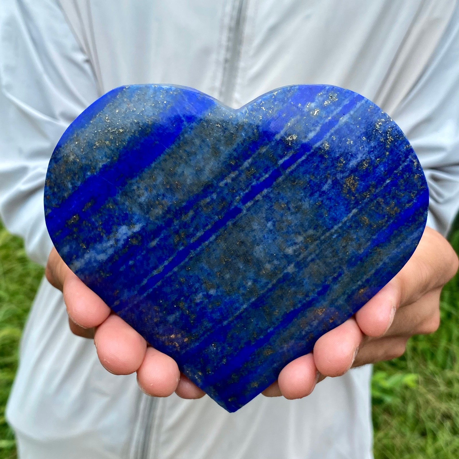 1.13LB Natural Lapis Lazuli Heart Crystal Energy Healing Wealth Attraction Medit
