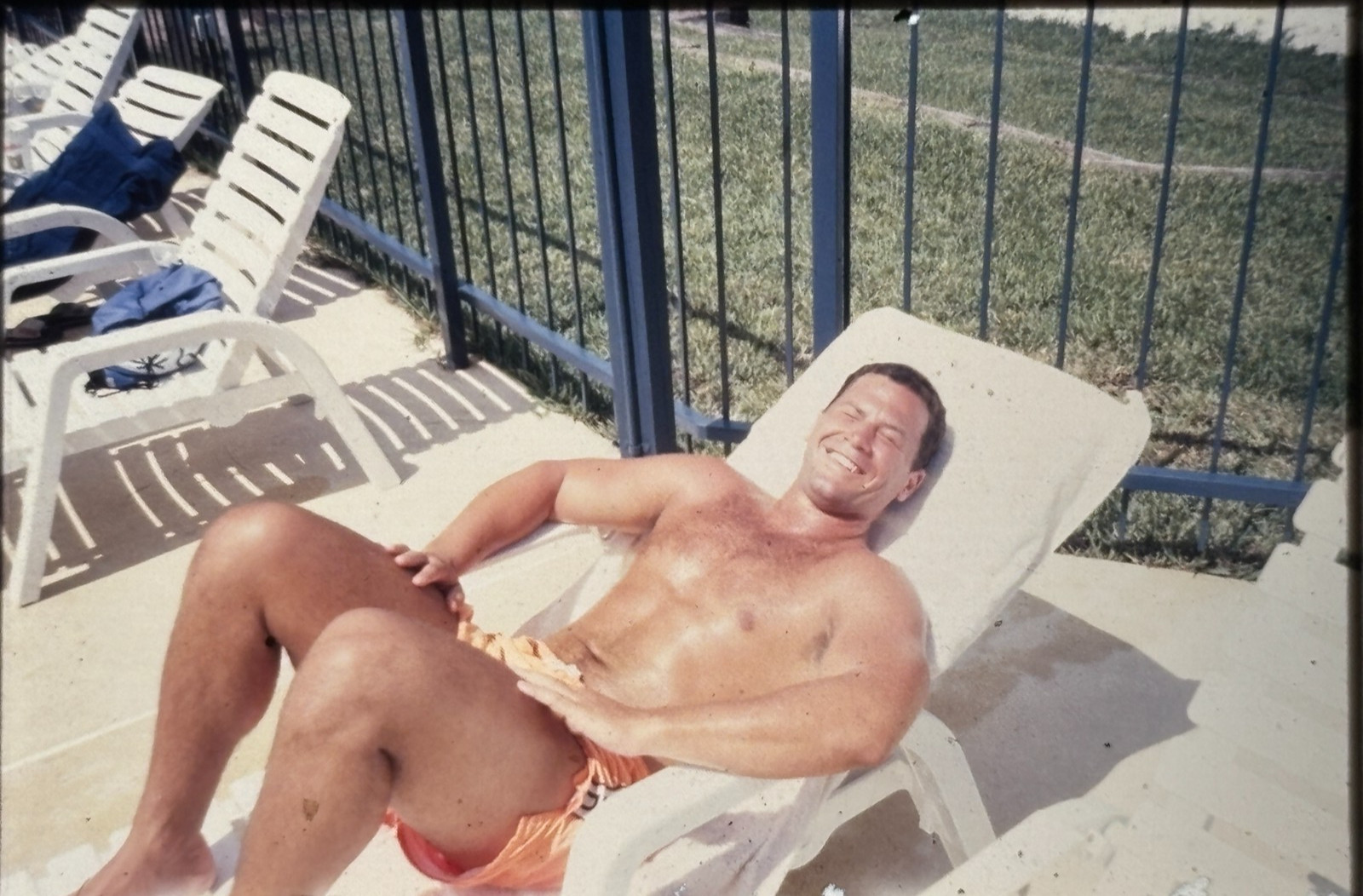 Hunky Man Sunbathing Original 35mm Film Slide