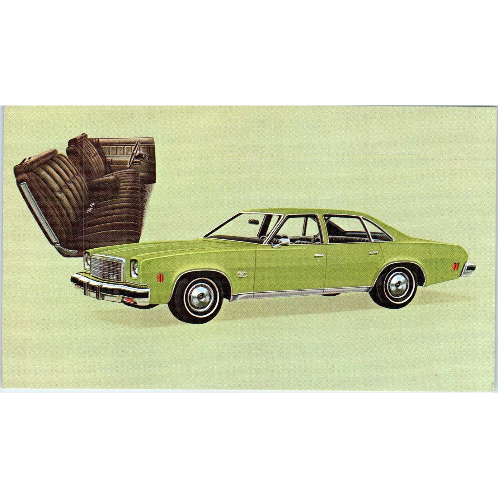 1974 Chevrolet Chevy Malibu Classic Hardtop Green Promo Vintage Postcard PC6