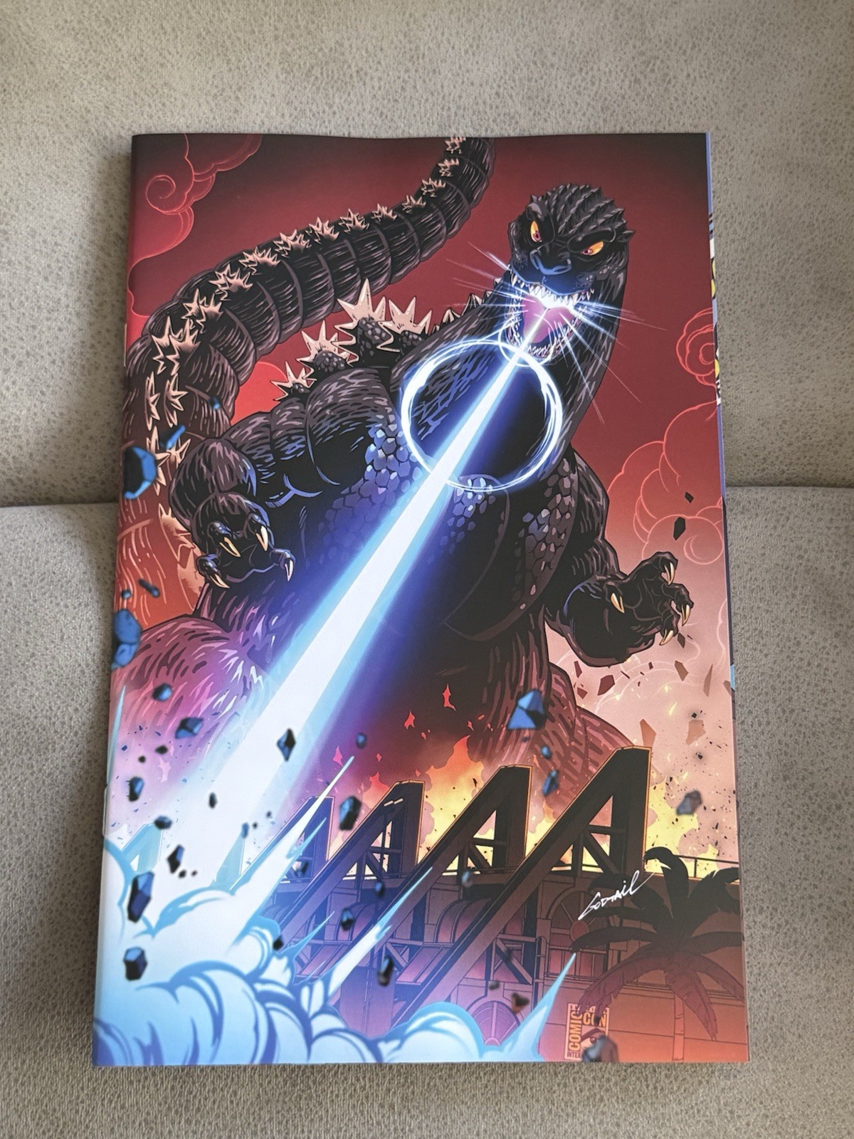 SDCC 2026 IDW Godzilla vs America: San Diego Variant Cover by Godtail Comic Con