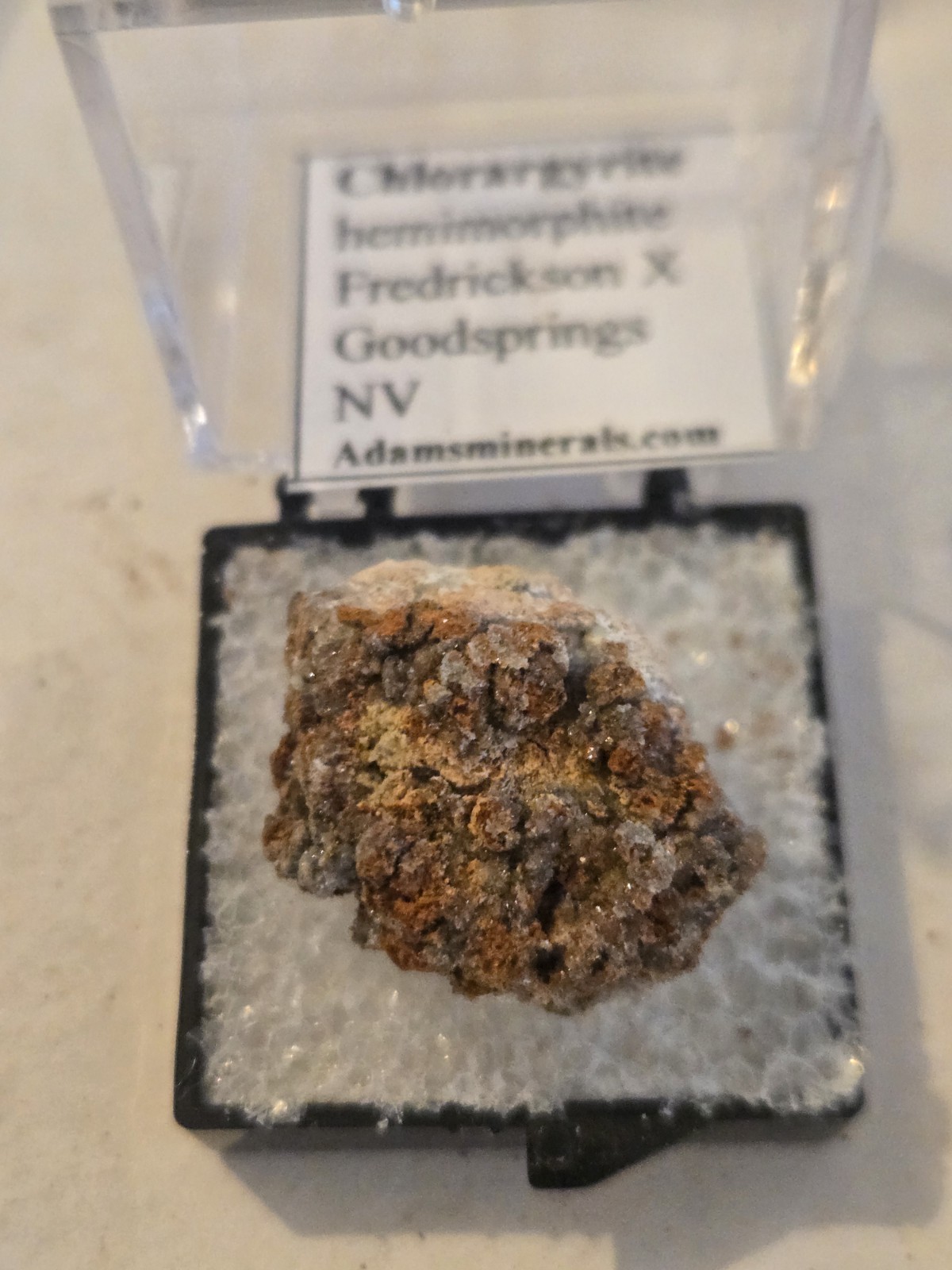 Beautiful Chlorargyrite On Hemimorphite Thumbnail specimen