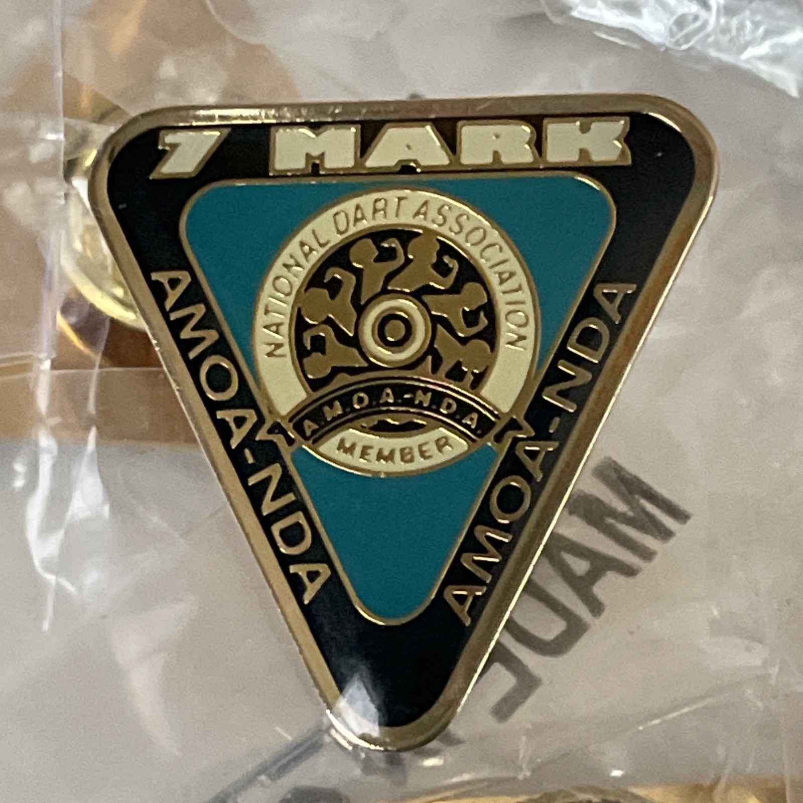NDA AMOA 7 Mark Pin Triangle National Dart Association Hat Lapel Collectible