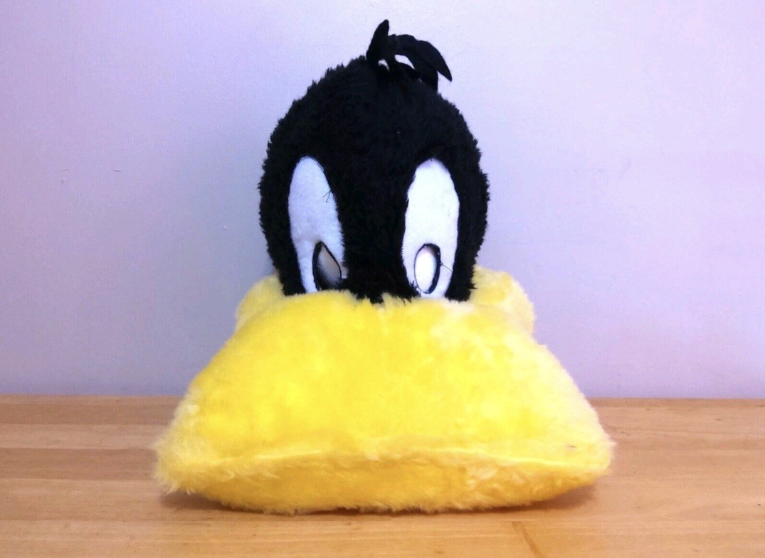 Extremely Rare Vintage Looney Tunes Daffy Duck Plush Mask Hat Cosplay Halloween Extremely Rare Vintage Looney Tunes Daffy Duck Plush Mask Hat Cosplay Halloween