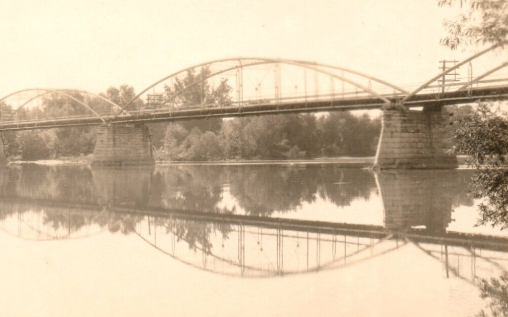 Illinois River Bridge at Seneca Bregstone PTV 5 RPPC Postcard