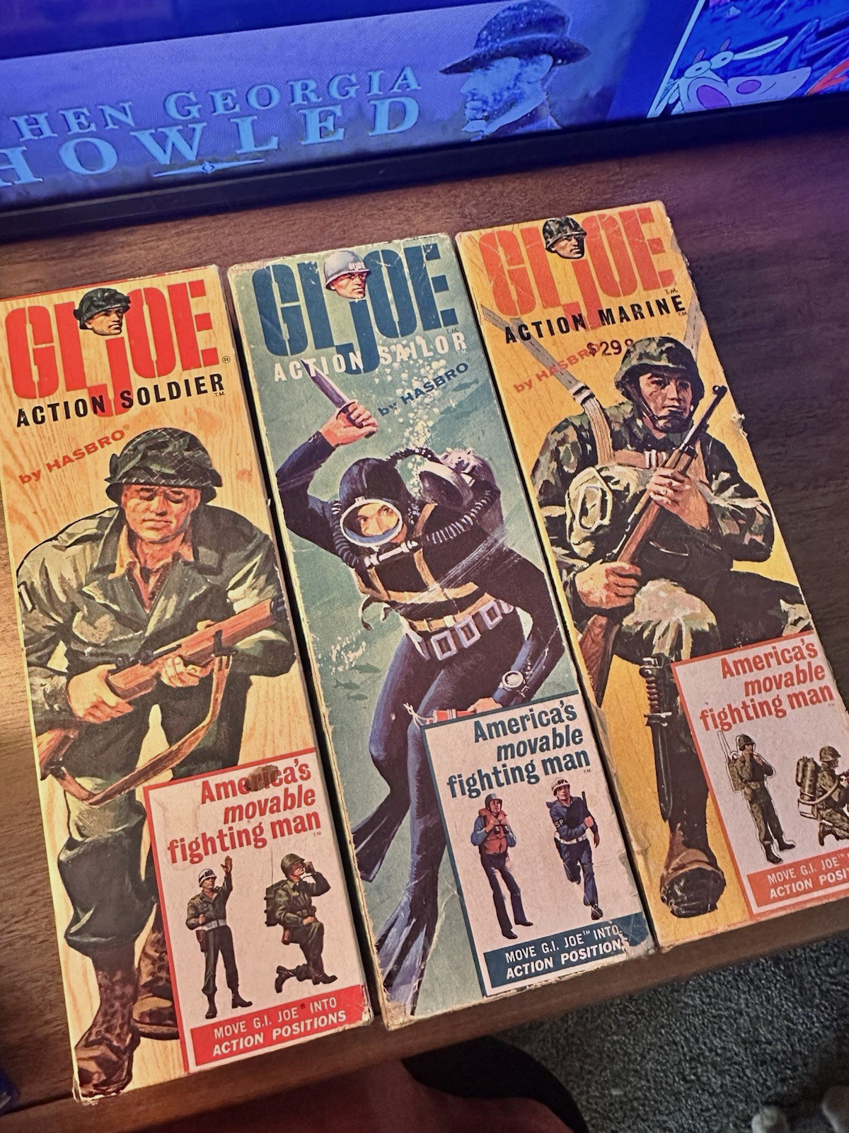 1964 Hasbro Gijoe Army Navy and Marine coffin boxes Vintage Hasbro Gijoe empty 1964 Hasbro Gijoe Army Navy and Marine coffin boxes Vintage Hasbro Gijoe empty