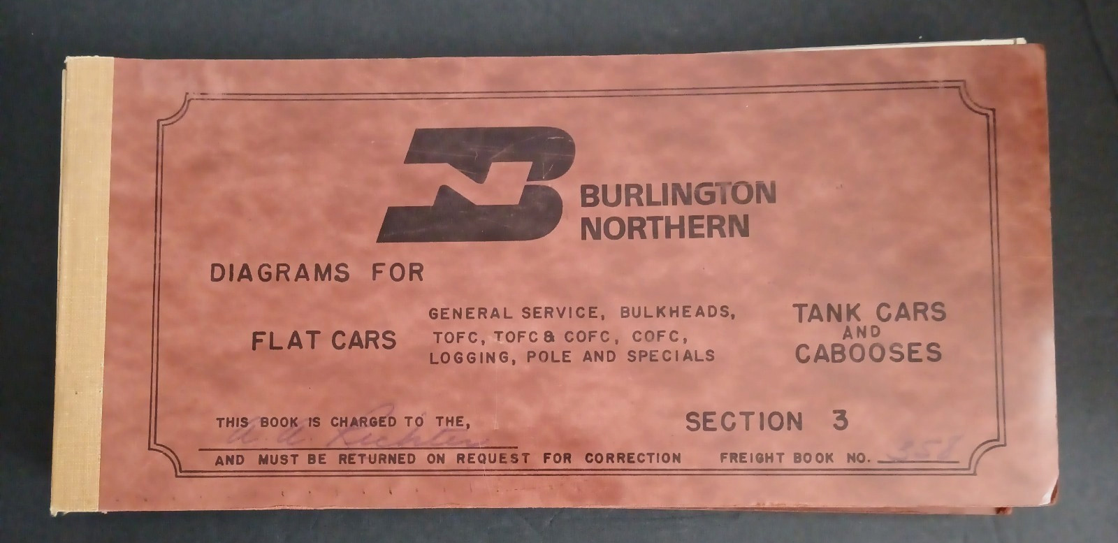 BURLINGTON NORTHERN Flat Cars Tank Cars and Cabooses Diagram Book Sec 3 - EUC BURLINGTON NORTHERN Flat Cars Tank Cars and Cabooses Diagram Book Sec 3 - EUC