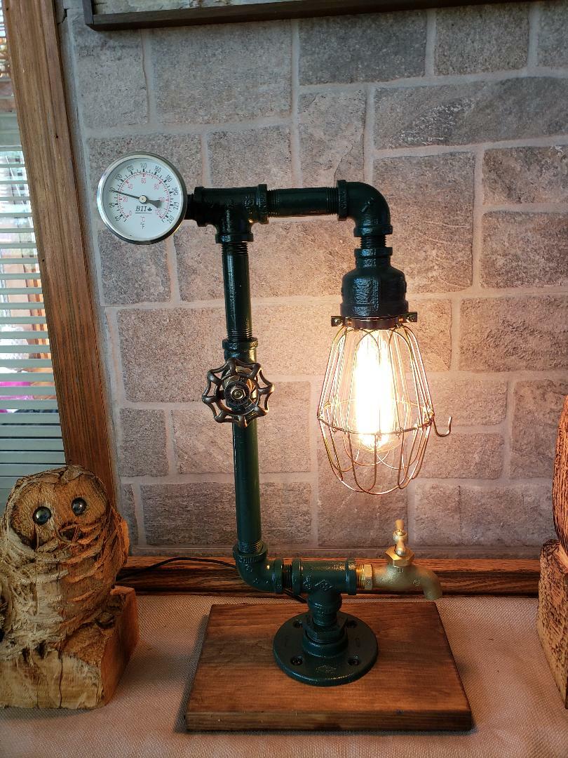 Vintage Handcrafted Industrial Pipe Retro steampunk reading table,desk lamp