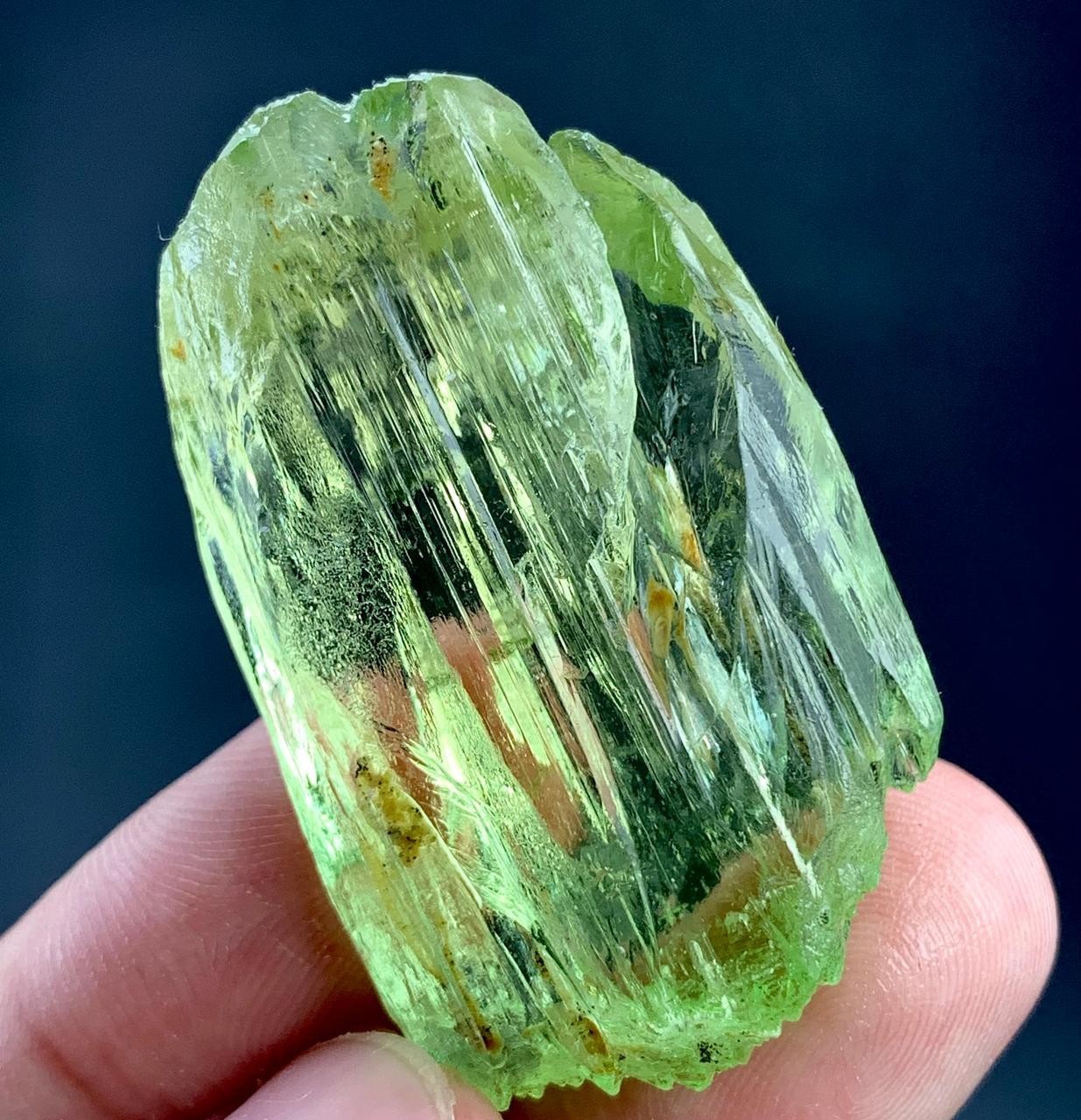 145 Carat Green Apple Colour kunzite Crystal Specimen From Afghanistan