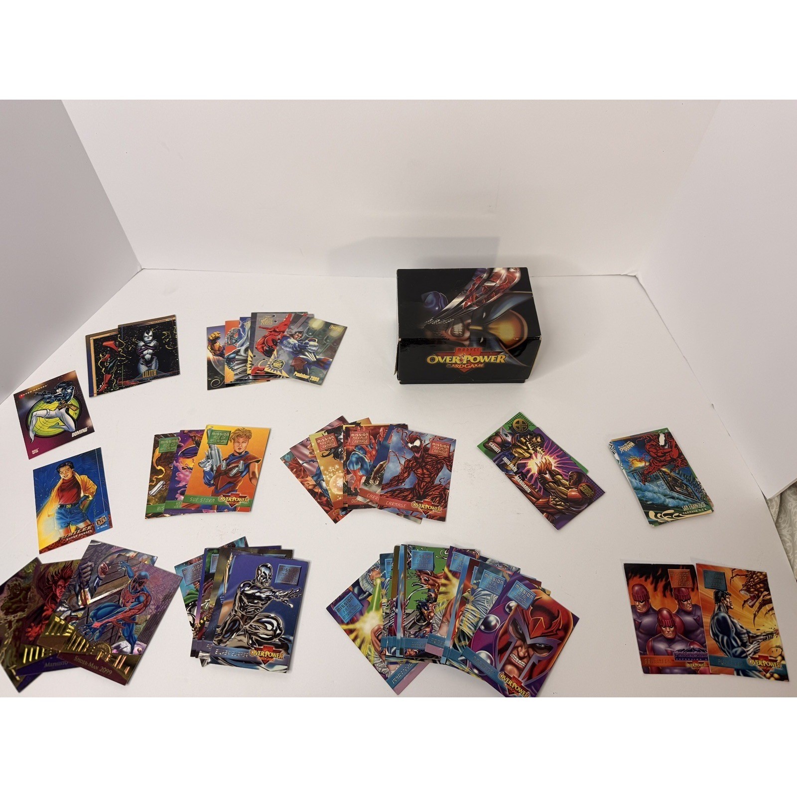 200+ 1995 1996 Marvel OVERPOWER Card Game Fleer Hero Mission CCG Set Cards