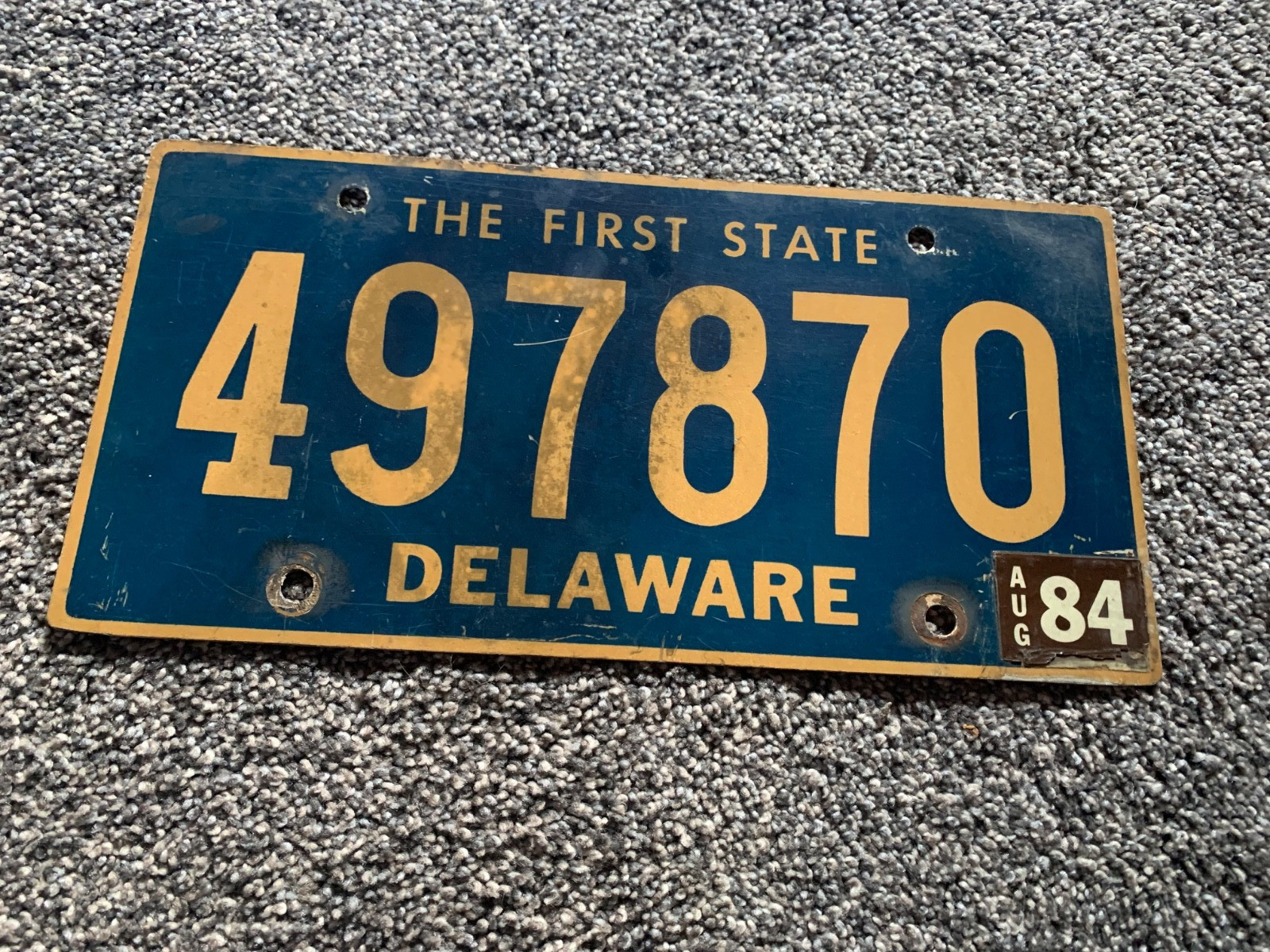 Vintage 1984 Delaware The First State License Plate  #497870 