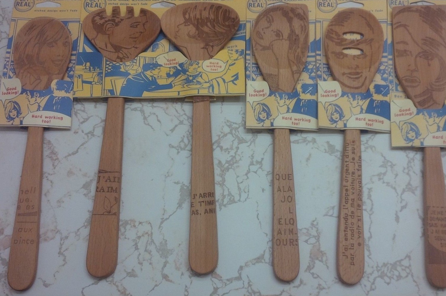 TALISMAN REAL WOOD POP ART KITCHEN UTENSILS SALAD TURNER CORNER SLO MIXING SPOON