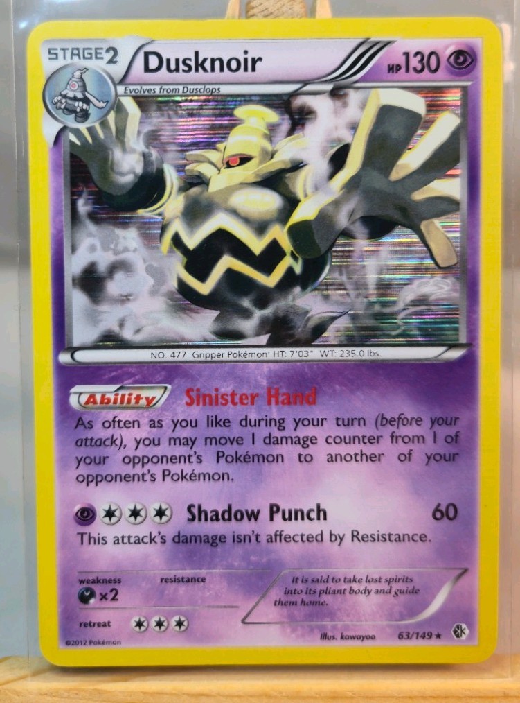 Dusknoir 63/149 Boundaries Crossed Holo N/M POKEMON ENGLISH VINTAGE Dusknoir 63/149 Boundaries Crossed Holo N/M POKEMON ENGLISH VINTAGE
