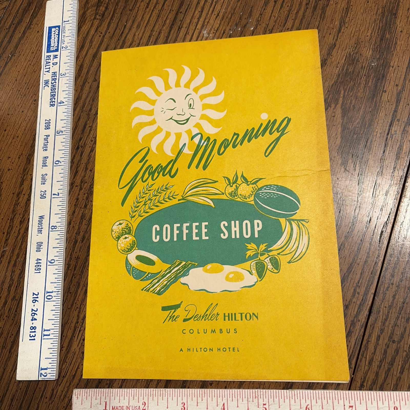 RARE VINTAGE 1950’s the deshler hilton hotel columbus ohio morning coffee shop 