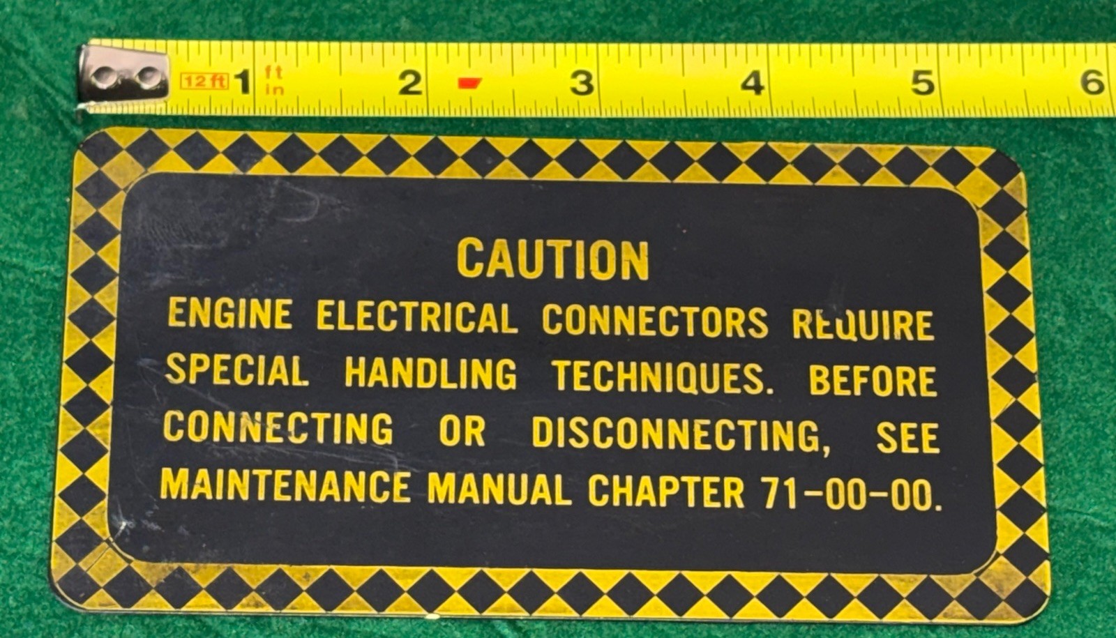 Vintage Original Caution Chapter 71-00-00 Plastic Shop Sign 10x7 Garage Man Cave