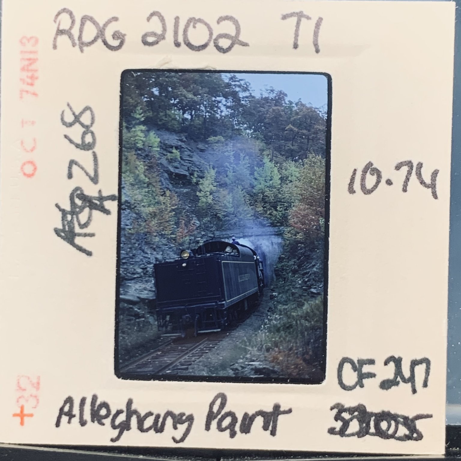 Vintage 1974 RDG 2102 T1 Steam Locomotive Allegheny Paint Train 35mm Slide Vintage 1974 RDG 2102 T1 Steam Locomotive Allegheny Paint Train 35mm Slide