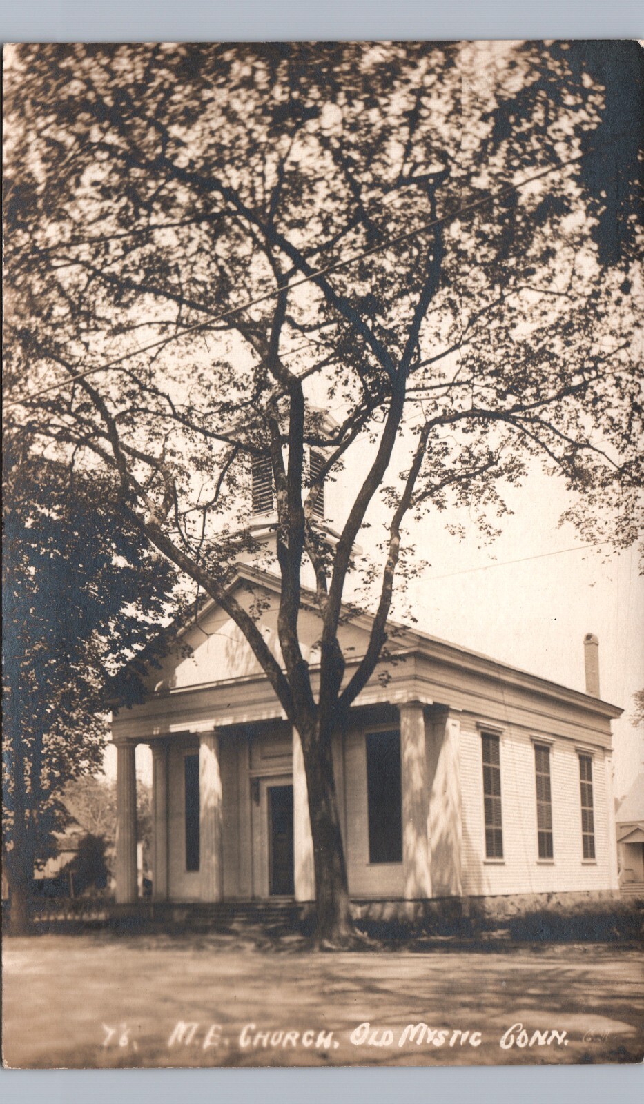 METHODIST CHURCH old mystic ct real photo postcard rppc connecticut