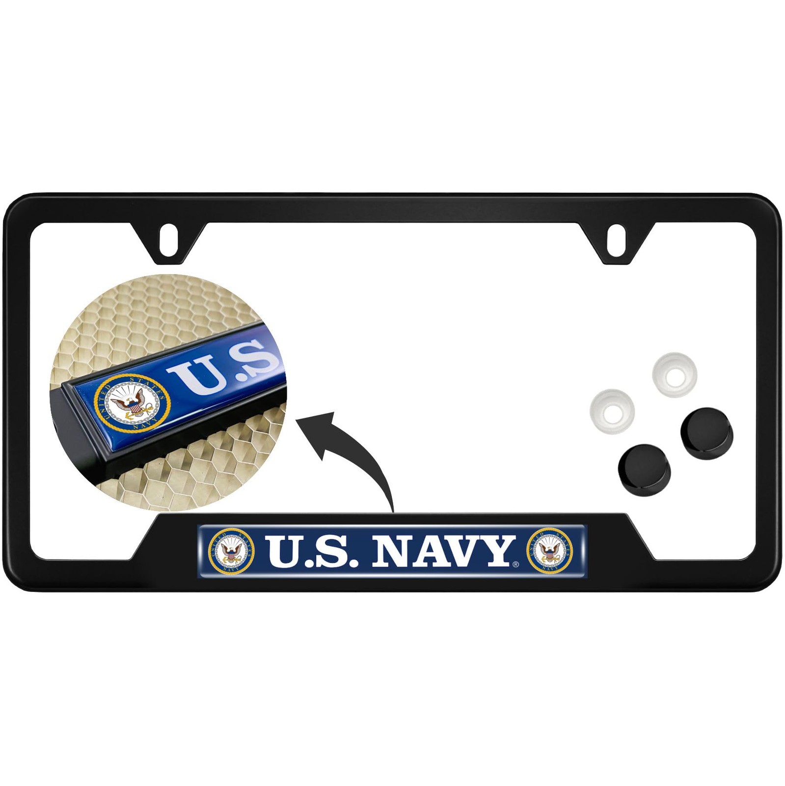 BestLicensePlateFrames Stainless Steel Matte Black License Plate Frame U.S. BestLicensePlateFrames Stainless Steel Matte Black License Plate Frame U.S.