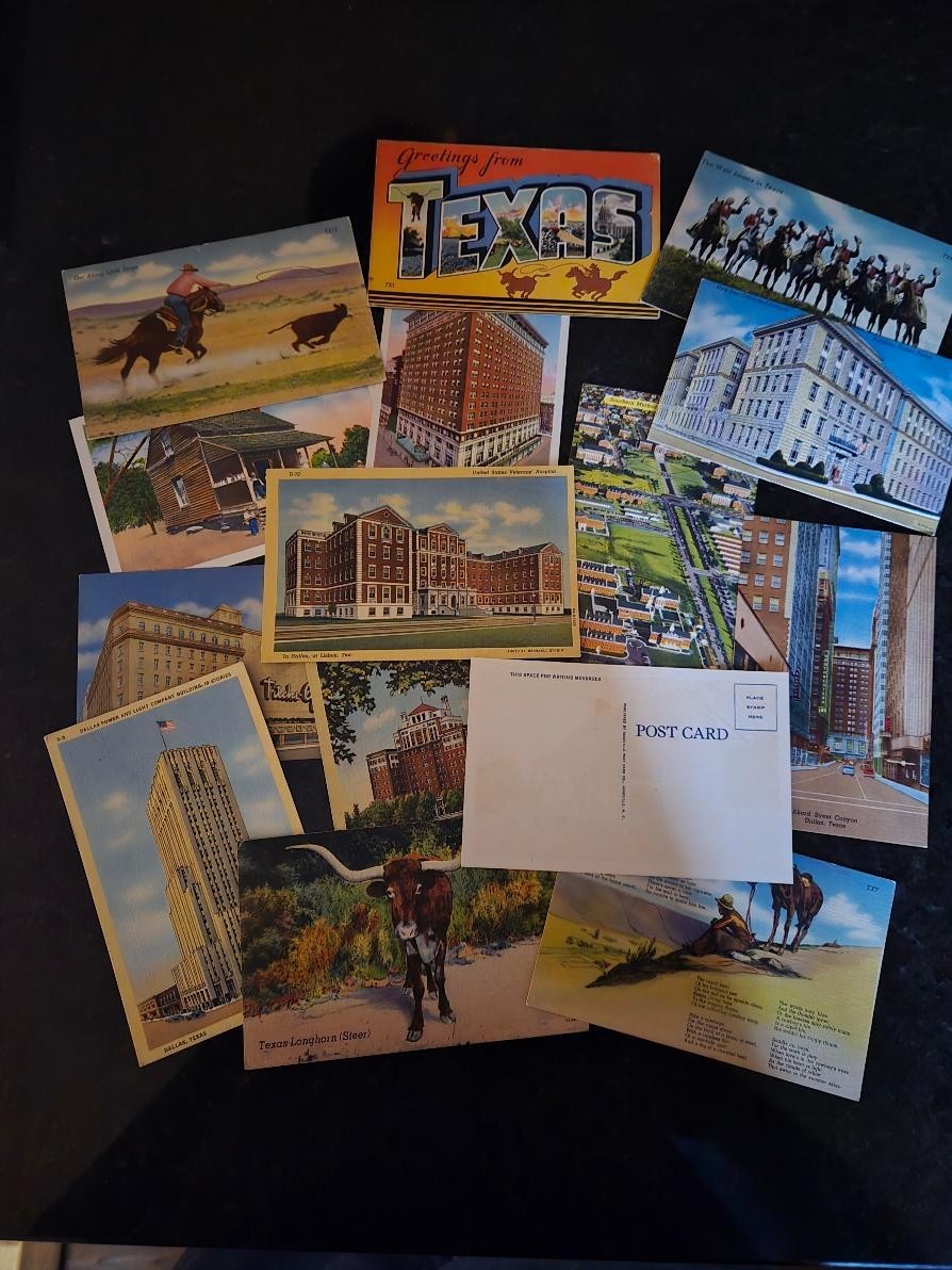 Vintage Texas & Dallas Linen Postcards Bulk Pack 14 Views Unused New Old Stock