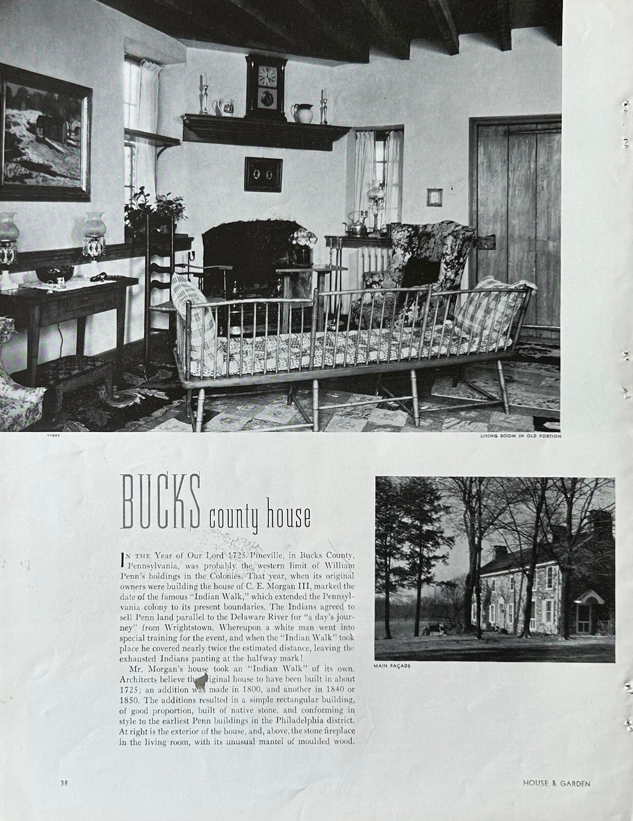C. E. Morgan III Home 1936 Pineville PA Originally Built In 1725 2 Pages Pics