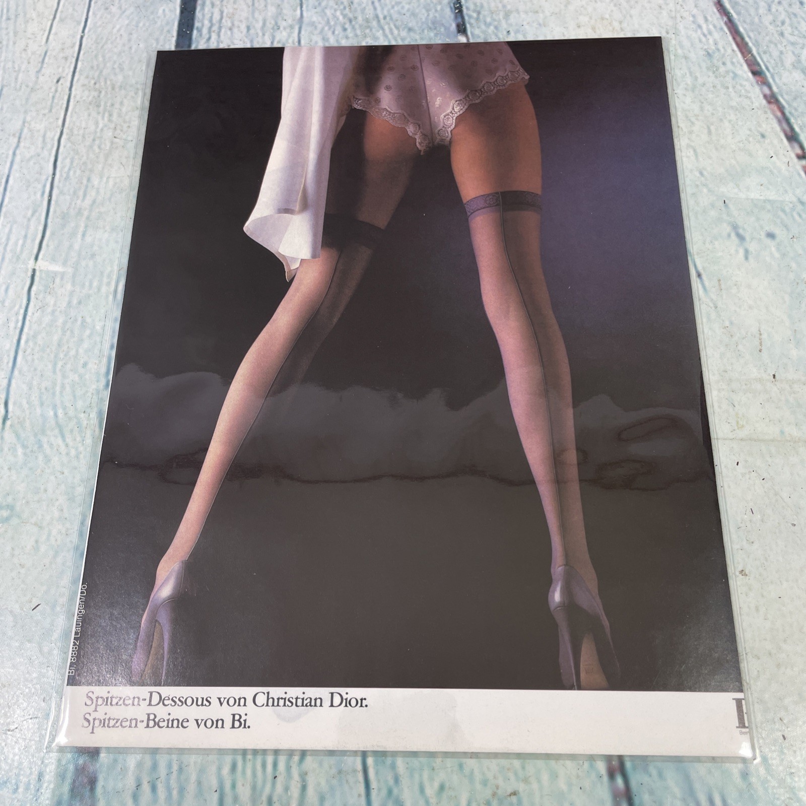 1985 Christian Dior Sexy Lady Legs Hoisery Vtg Print Ad/Poster Pinup Magazine Pg