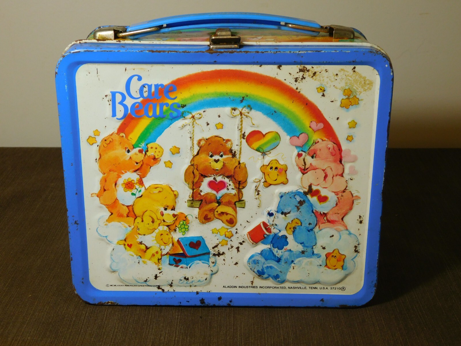 VINTAGE 1983 ALADDIN CARE BEARS METAL LUNCH BOX