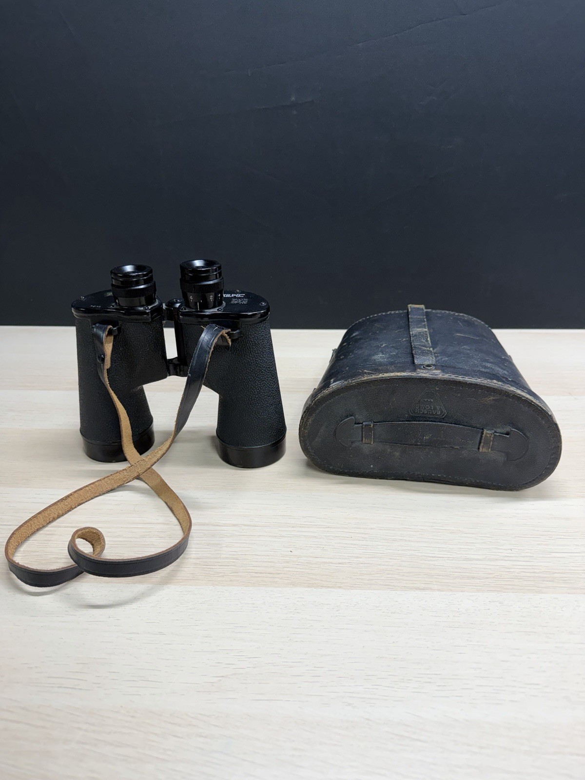 WWII US Navy BU Ships Binoculars Mark 28 Mod 0 7x50 Bausch & Lomb 1943 w/ Case