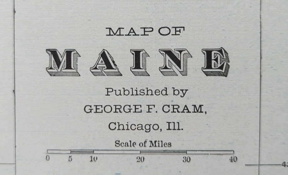 Vintage 1901 MAINE Map 14