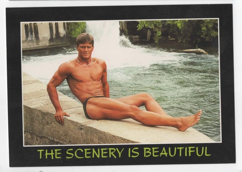 Sexy Guy Relaxing Gay Interest Scenery Beautiful #FPP016 1980s 4x6 Postcard NM