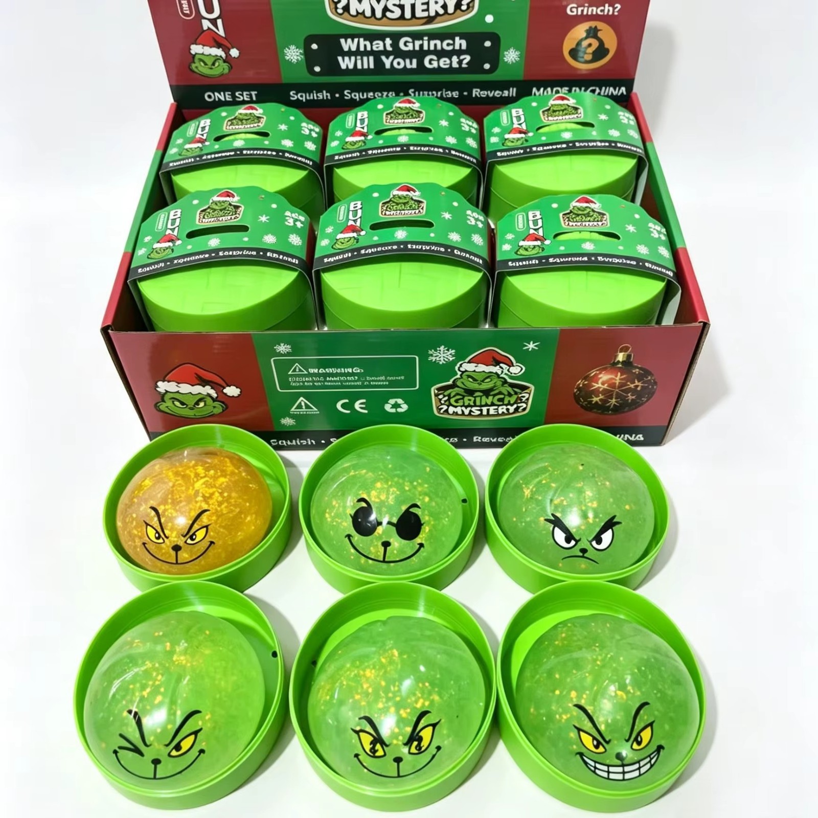New 12 Pack Grinch Glow In The Dark Squishy Dumpling Christmas Toys Sensory Fun