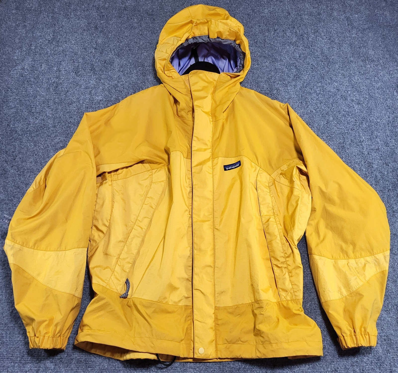 Vtg Patagonia Direct X Techinal Waterproof Hardshell Yellow Jacket Sz Medium