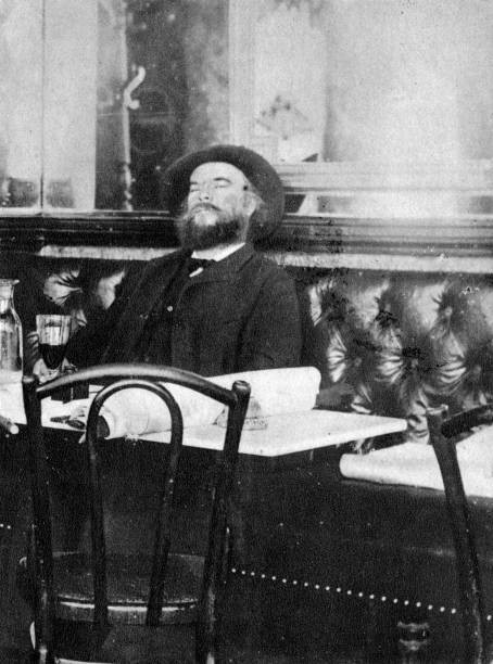 Paul Verlaine French poet 1891 A photograph Album de Photographies- Old Photo