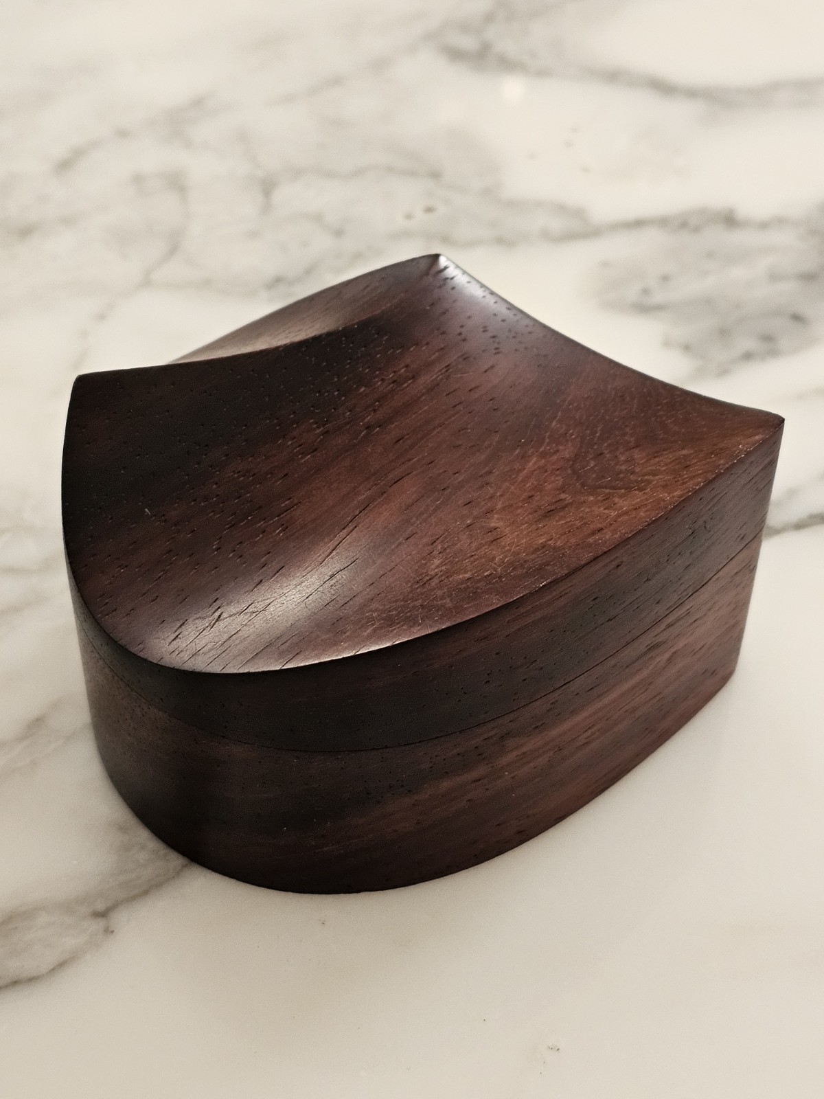 Vintage 1970s Studio Craft Sculpted Walnut Jewelry Box Falwell Style Kinetic