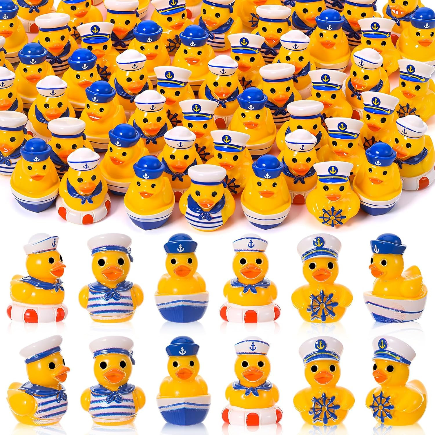 60Pcs Mini Resin Sailor Cruise Ducks, Tiny Cruise Duck for Hiding, Miniature Sai 60Pcs Mini Resin Sailor Cruise Ducks, Tiny Cruise Duck for Hiding, Miniature Sai