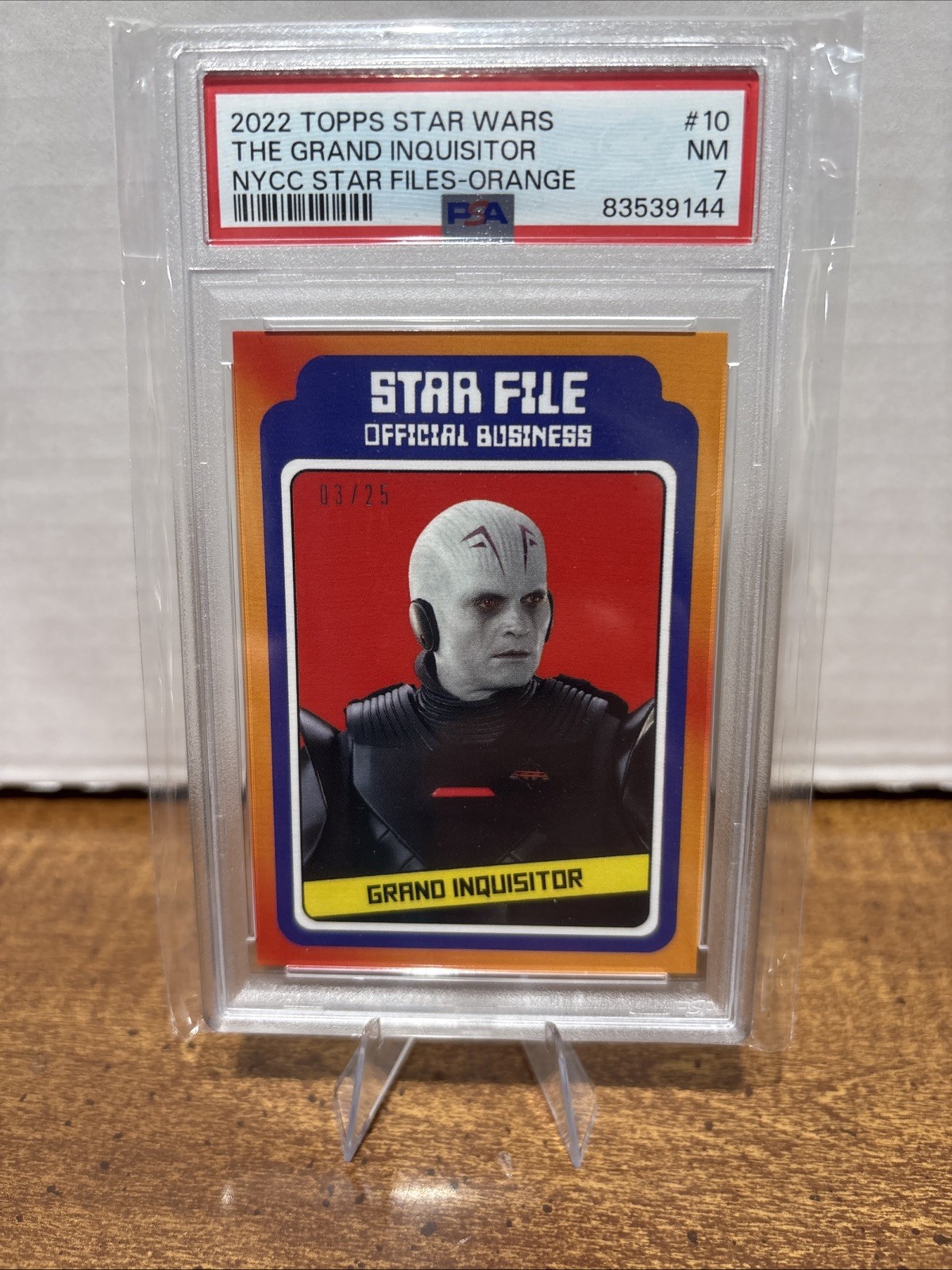 2022 Topps Star Wars NYCC Star File GRAND INQUISITOR Orange Parallel 3/25 2022 Topps Star Wars NYCC Star File GRAND INQUISITOR Orange Parallel 3/25