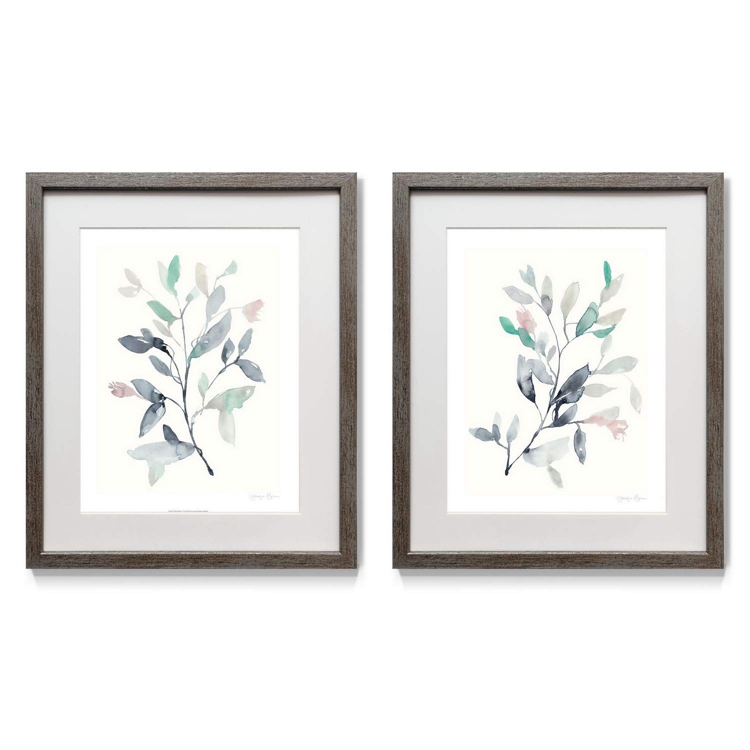 Renditions Gallery Water Branches II Framed Artwork Set, Pink/Green, Silver Renditions Gallery Water Branches II Framed Artwork Set, Pink/Green, Silver