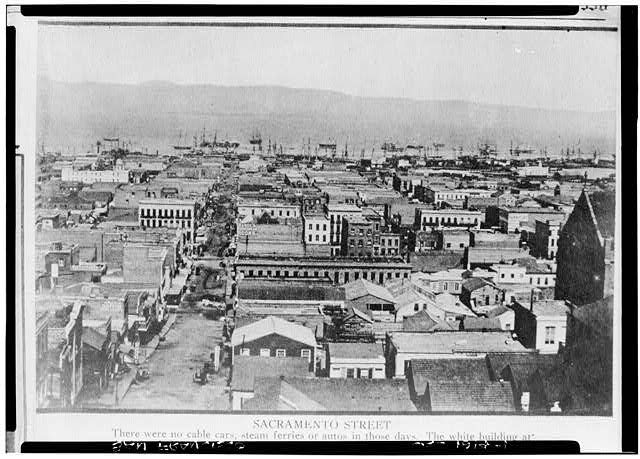 San Francisco California 1856 Sacramento Street Historic View Skyline