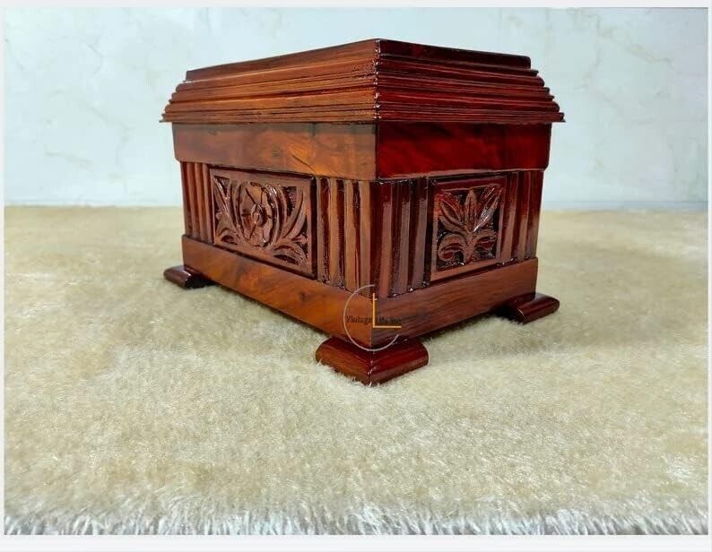 Premium Wooden Carving Cremation Urns for Adult Human Ashes, Wooden Keepsake